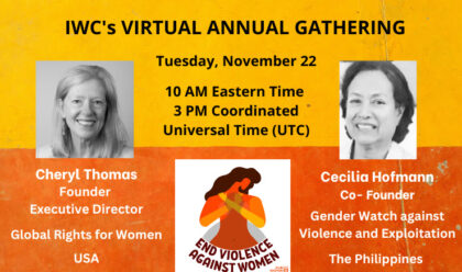 Virtual Annual Gathering Nov 22 - an IWC Fundraiser